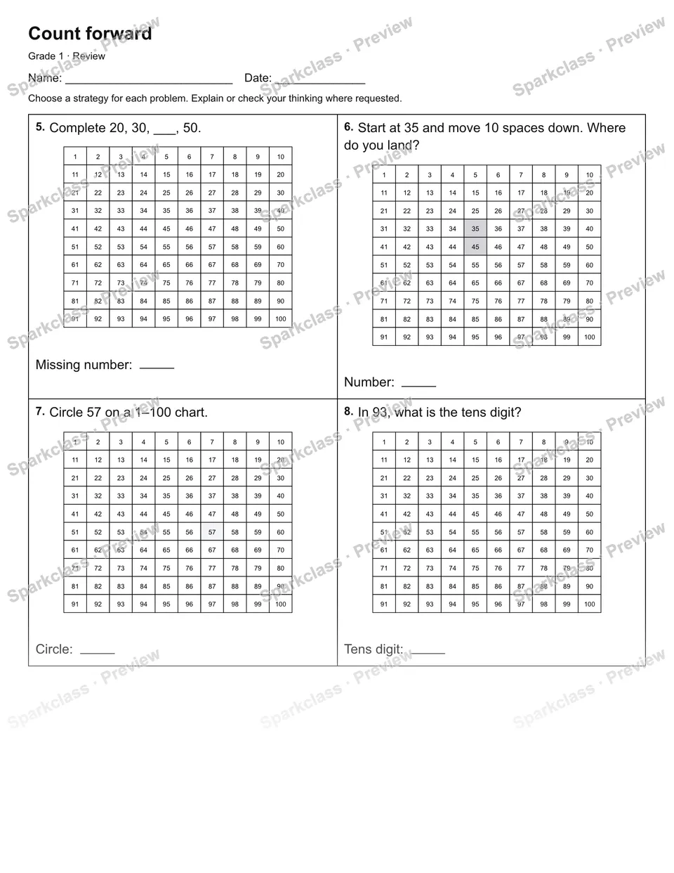 Count forward — Review — page 2