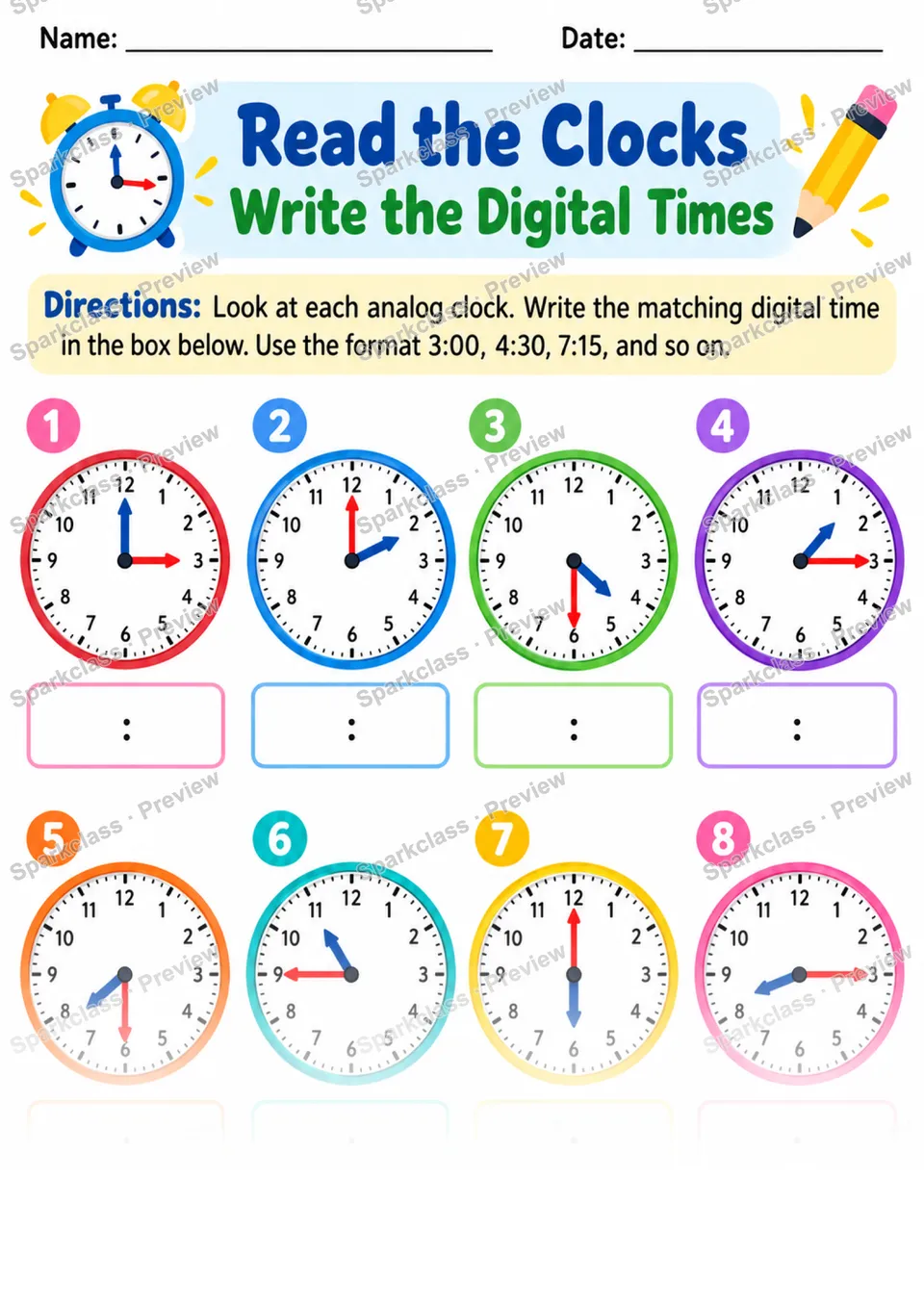 2.MD.C.7 · Time Independent — Grade 2 worksheet preview