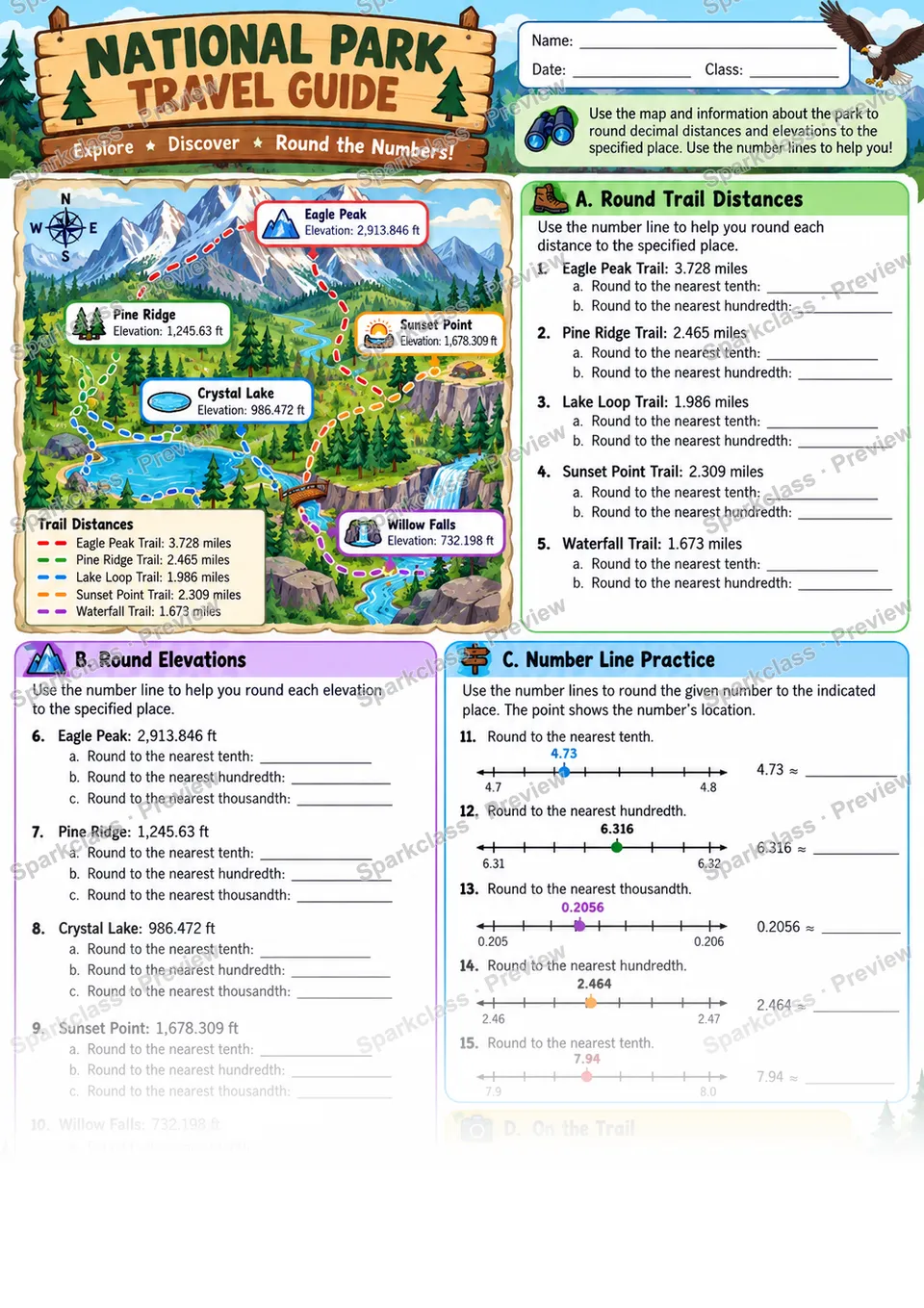 Round Decimals — Grade 5 worksheet preview