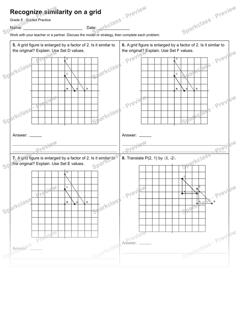 Recognize similarity on a grid — Guided Practice — page 2