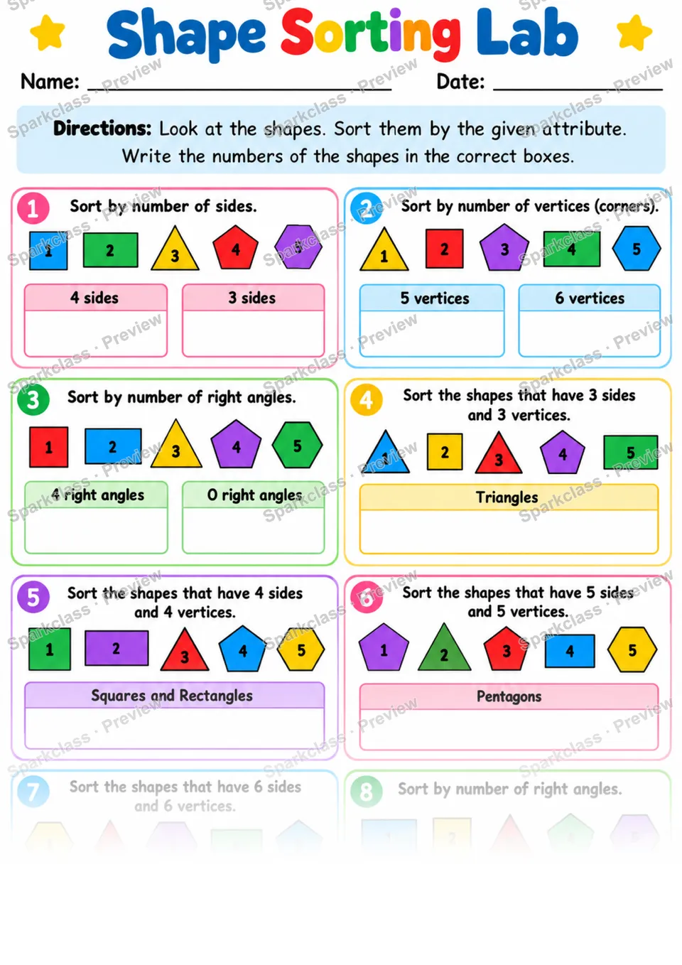 2.G.A.1 · Shape Sorting Lab — Grade 2 worksheet preview