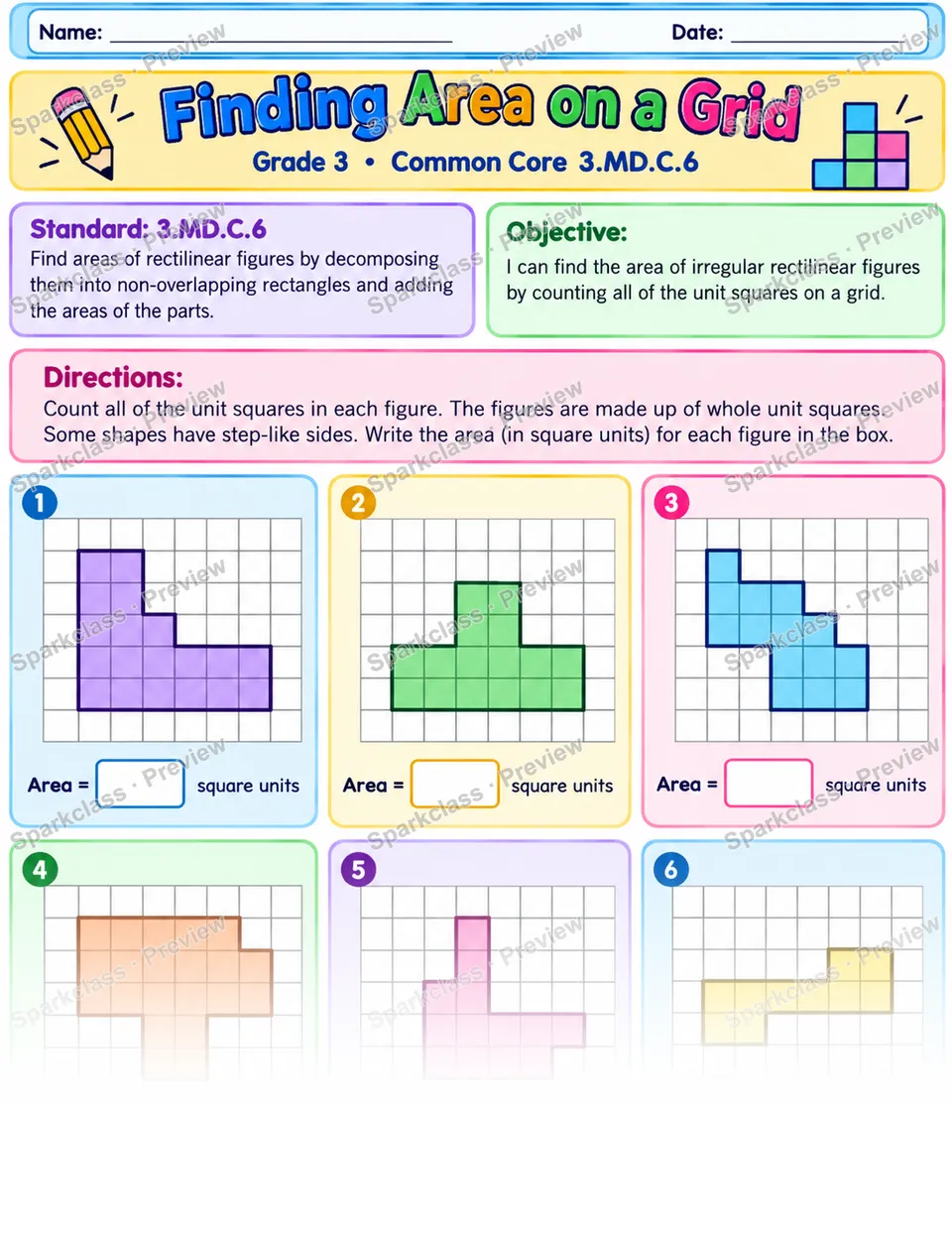 Irregular Figures 01 — Grade 3 worksheet preview