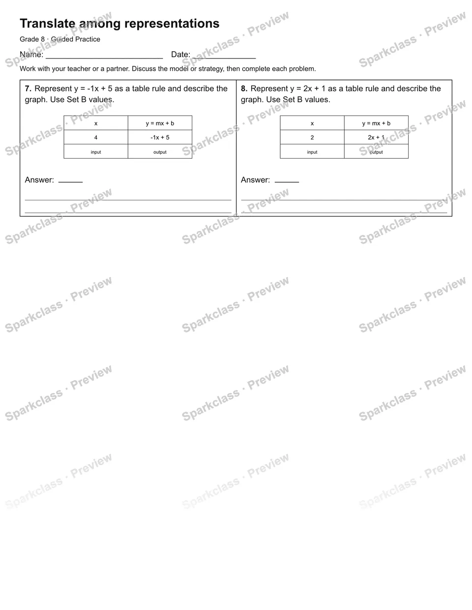 Translate among representations — Guided Practice — page 2
