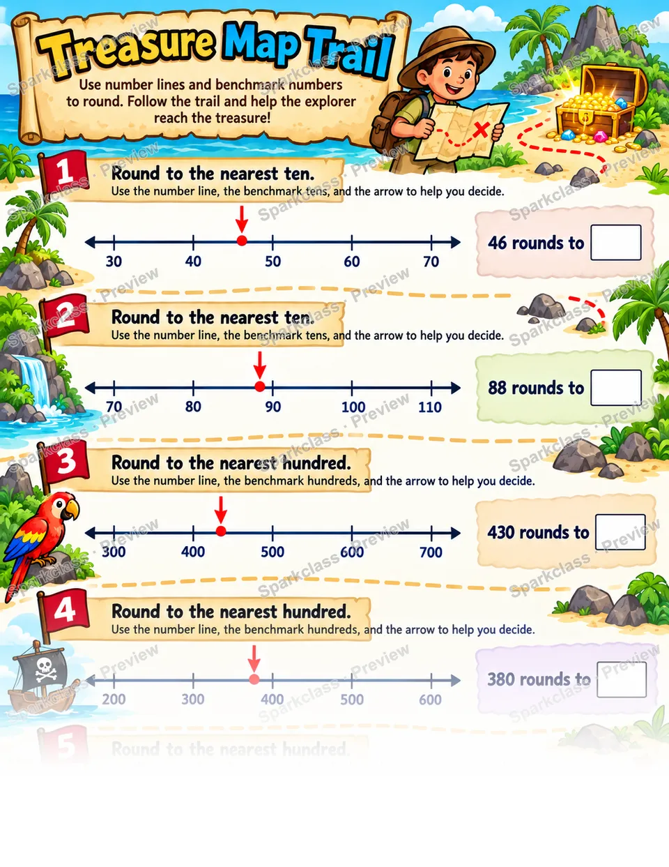 Benchmark Number Line — Grade 3 worksheet preview