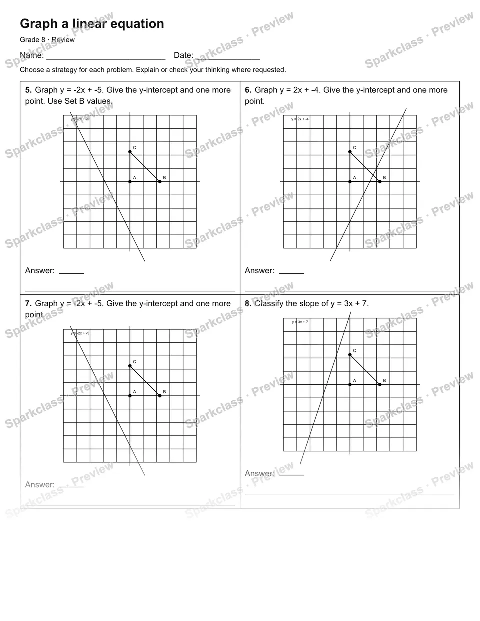Graph a linear equation — Review — page 2