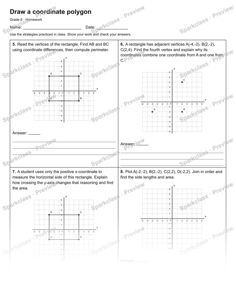 Draw a coordinate polygon — Homework — page 2