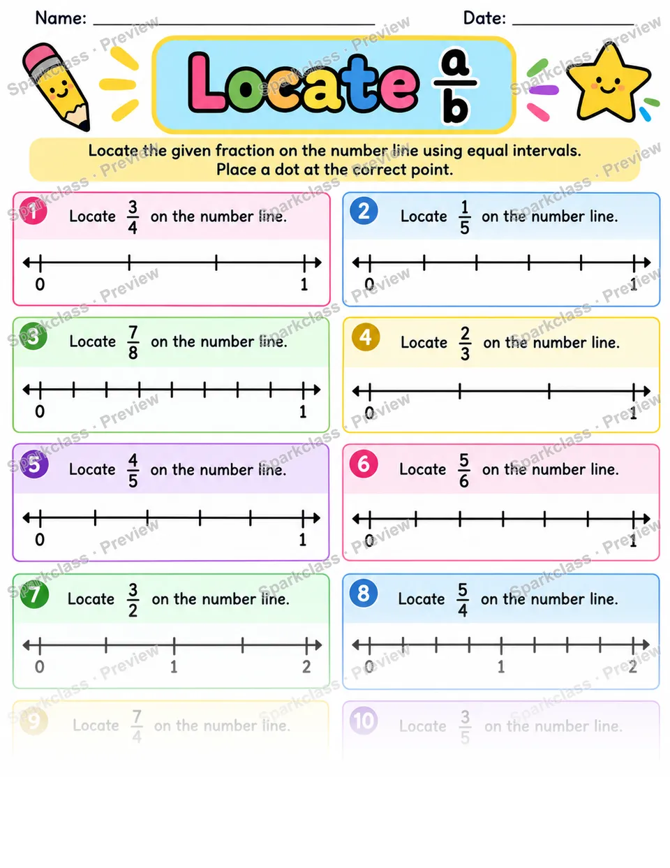Locate A Over B — Grade 3 worksheet preview
