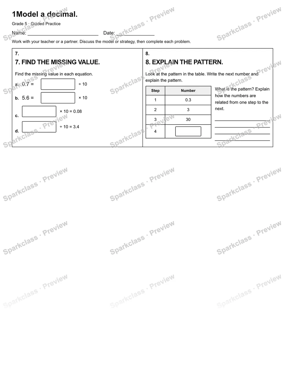 1Model a decimal. — Guided Practice — page 2