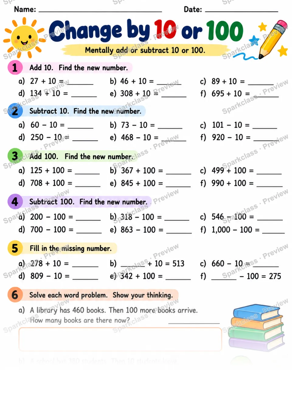 2.NBT.B.8 · Place Value Change — Grade 2 worksheet preview