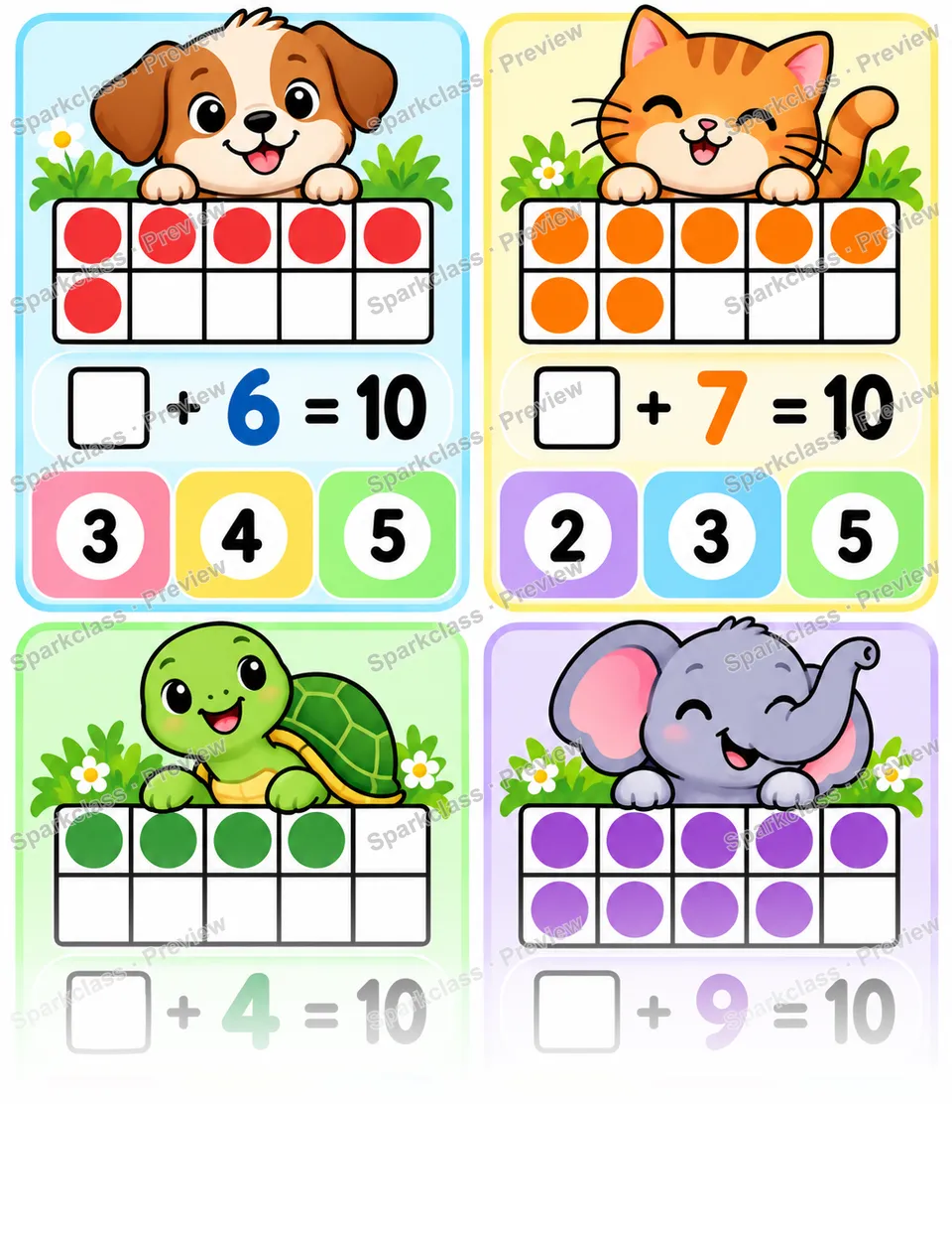 Basic Make 10 — Kindergarten worksheet preview