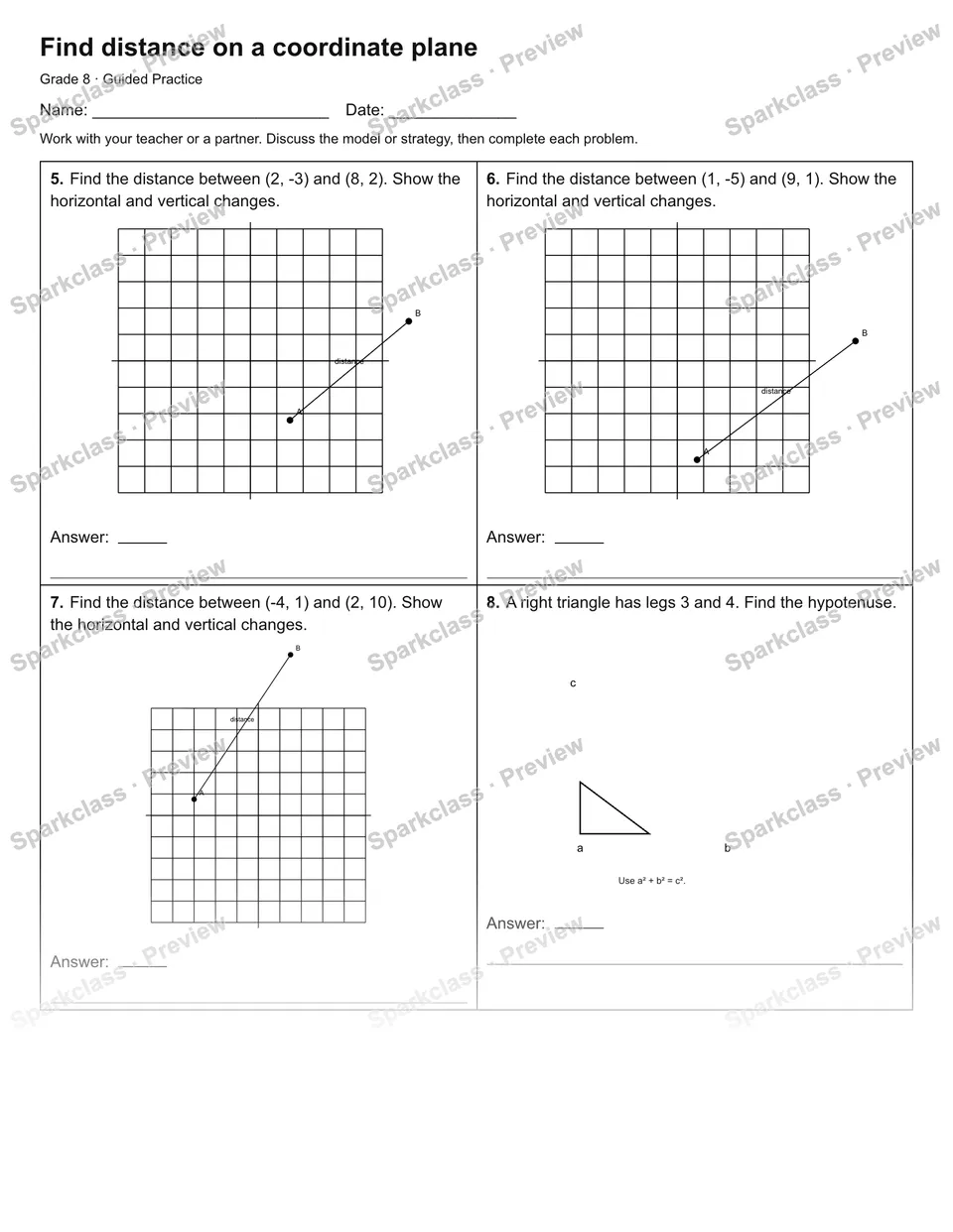 Find distance on a coordinate plane — Guided Practice — page 2